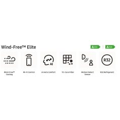   Samsung AR12TXCAAWKNEU RAC, R32, Wind-Free™ oldalfali beltéri egység, Elite, 3,5 kW